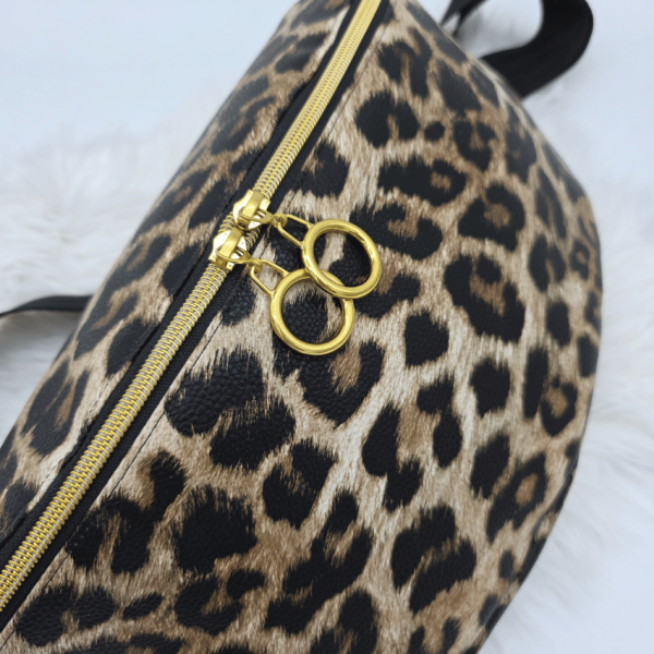 Bauchladen - Leo - Kunstleder Braun - Schwarz - Groß